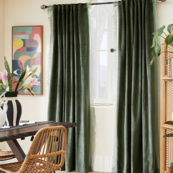 Opalhouse Accents Opalhouse X Jungalow Velvet Curtain With Macrame